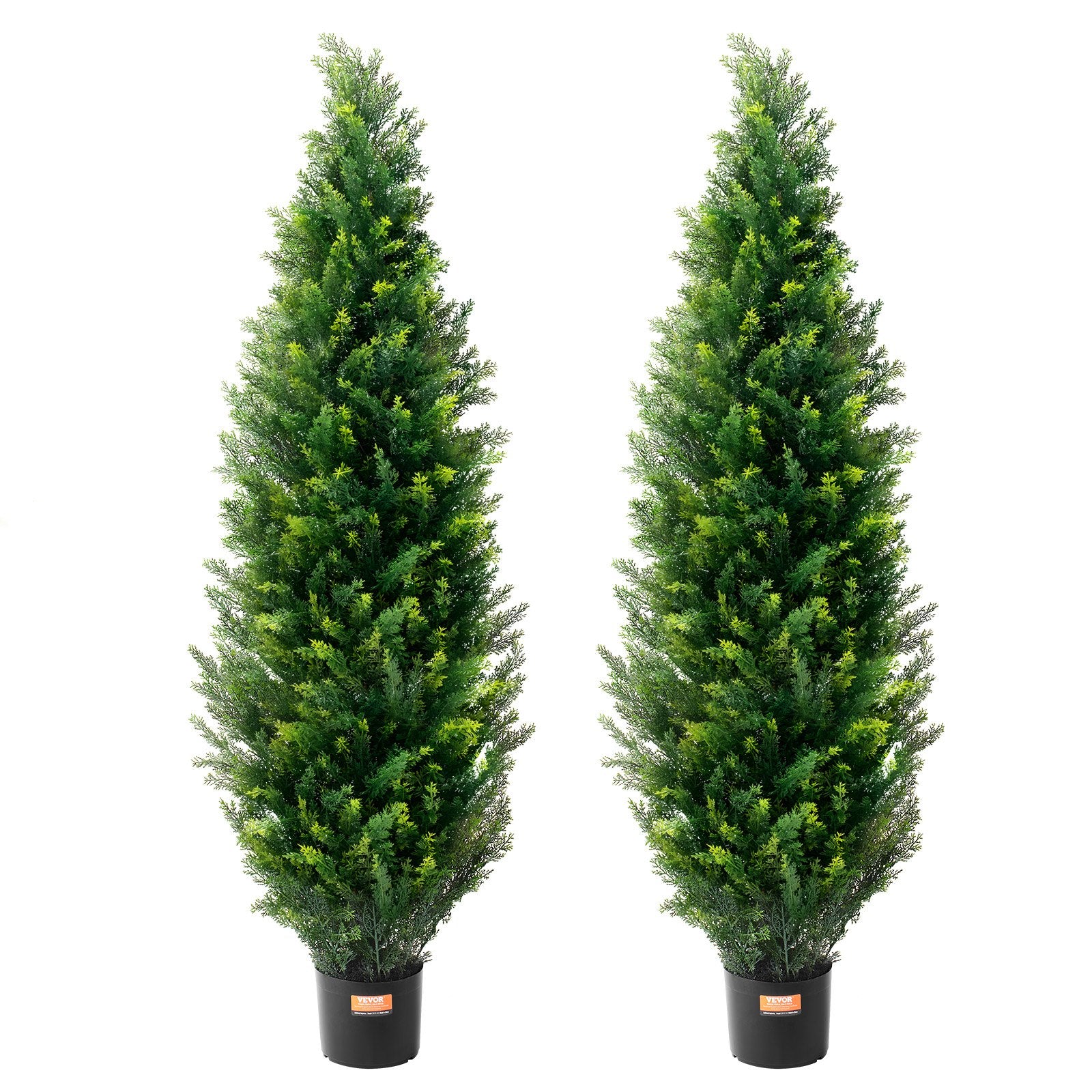 2 Pack 5' Artificial Cedar Topiary Tree Faux Plant UV Decor In/Outdoor V952-XSRGXJS60YCAVOMHCV0