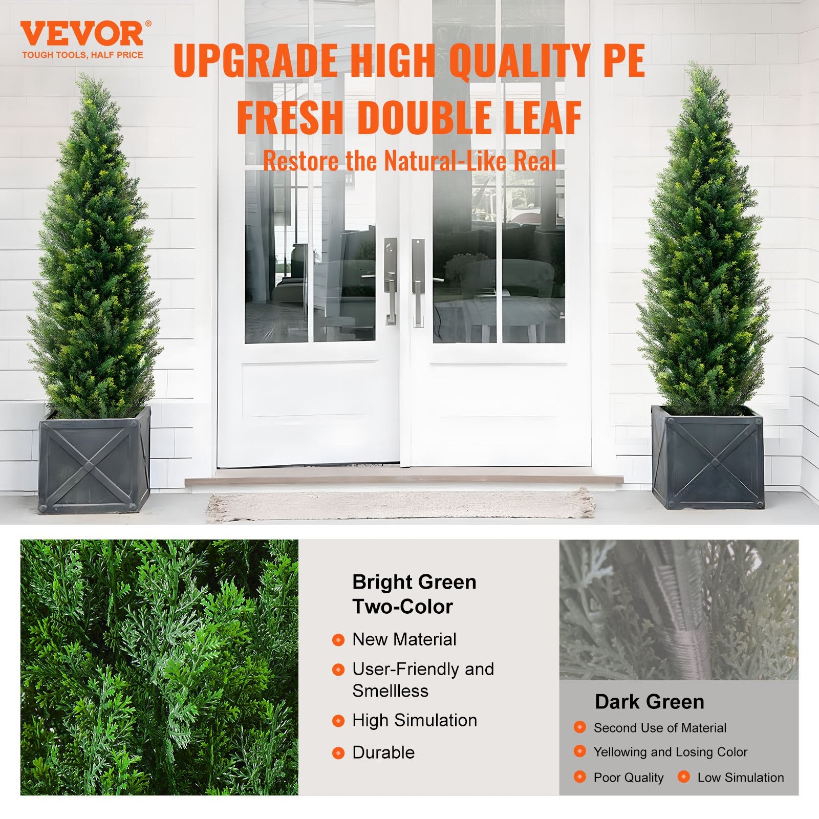 2 Pack 5' Artificial Cedar Topiary Tree Faux Plant UV Decor In/Outdoor V952-XSRGXJS60YCAVOMHCV0