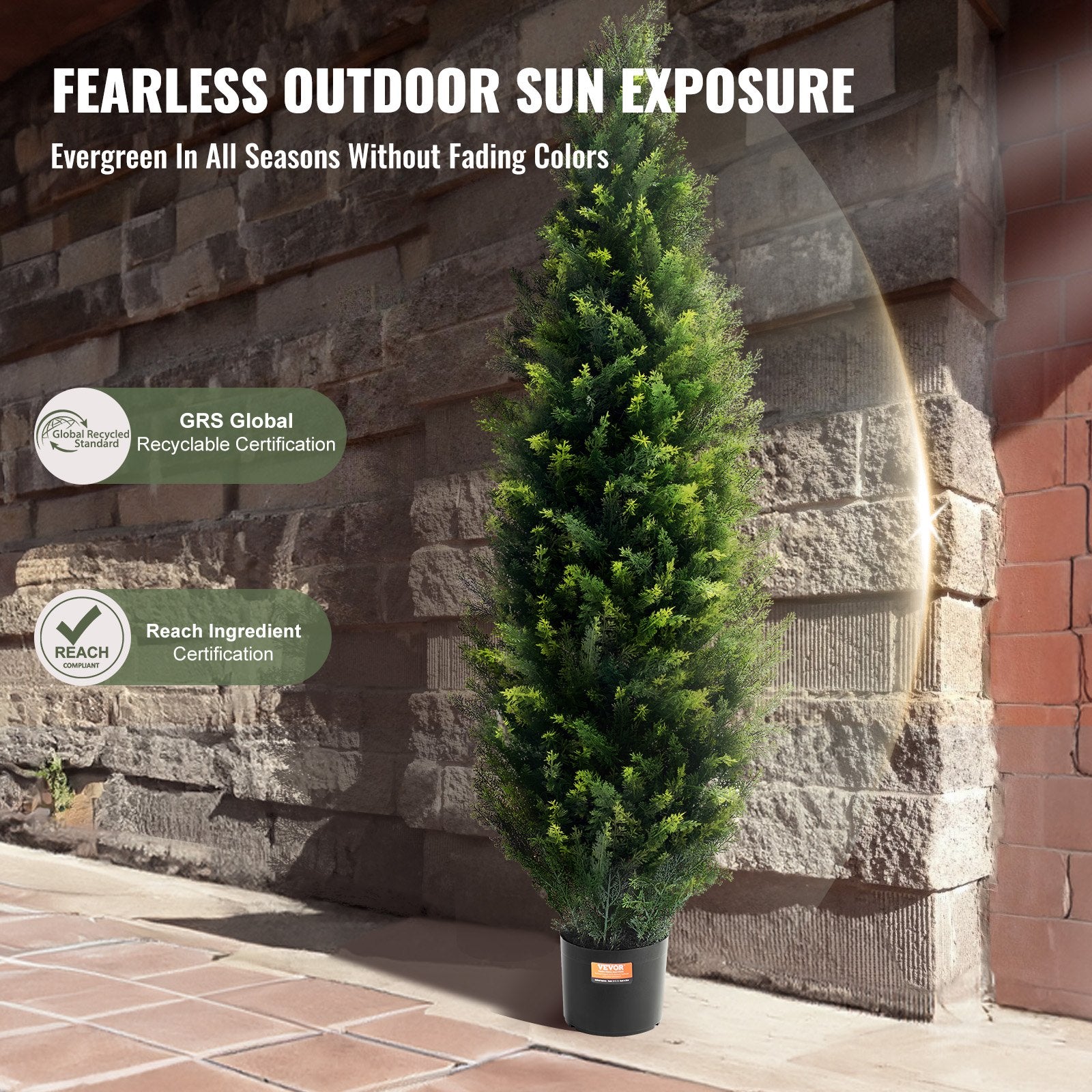 2 Pack 5' Artificial Cedar Topiary Tree Faux Plant UV Decor In/Outdoor V952-XSRGXJS60YCAVOMHCV0