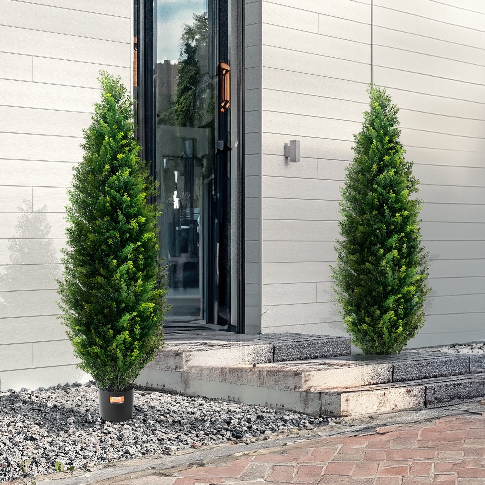 2 Pack 5' Artificial Cedar Topiary Tree Faux Plant UV Decor In/Outdoor V952-XSRGXJS60YCAVOMHCV0