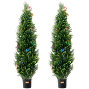 2 Pack 5' Artificial Cedar Topiary Tree Faux Plant UV Decor In/Outdoor V952-XSRGXJS60YCAVOMHCV0