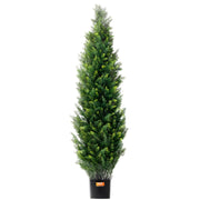 2 Pack 5' Artificial Cedar Topiary Tree Faux Plant UV Decor In/Outdoor V952-XSRGXJS60YCAVOMHCV0