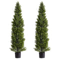 Artificial Topiary Cedar Trees, 2 Set 1524mm Faux Pine Shrubs Plants, Fake Silk Tree Look Real, Easy Assembly V952-XSRGXJS60YCXSMBHS001V0