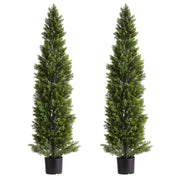 Artificial Topiary Cedar Trees, 2 Set 1524mm Faux Pine Shrubs Plants, Fake Silk Tree Look Real, Easy Assembly V952-XSRGXJS60YCXSMBHS001V0