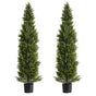 Artificial Topiary Cedar Trees, 2 Set 1524mm Faux Pine Shrubs Plants, Fake Silk Tree Look Real, Easy Assembly V952-XSRGXJS60YCXSMBHS001V0