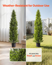 Artificial Topiary Cedar Trees, 2 Set 1524mm Faux Pine Shrubs Plants, Fake Silk Tree Look Real, Easy Assembly V952-XSRGXJS60YCXSMBHS001V0
