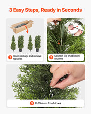 Artificial Topiary Cedar Trees, 2 Set 1524mm Faux Pine Shrubs Plants, Fake Silk Tree Look Real, Easy Assembly V952-XSRGXJS60YCXSMBHS001V0