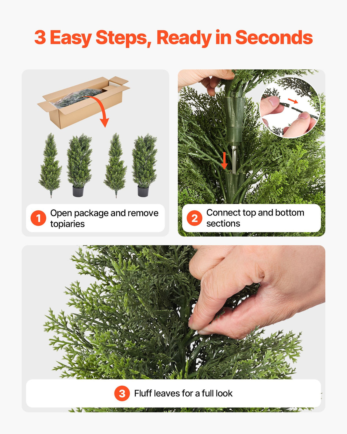 Artificial Topiary Cedar Trees, 2 Set 1524mm Faux Pine Shrubs Plants, Fake Silk Tree Look Real, Easy Assembly V952-XSRGXJS60YCXSMBHS001V0