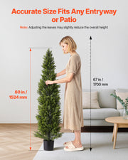 Artificial Topiary Cedar Trees, 2 Set 1524mm Faux Pine Shrubs Plants, Fake Silk Tree Look Real, Easy Assembly V952-XSRGXJS60YCXSMBHS001V0