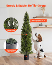 Artificial Topiary Cedar Trees, 2 Set 1524mm Faux Pine Shrubs Plants, Fake Silk Tree Look Real, Easy Assembly V952-XSRGXJS60YCXSMBHS001V0