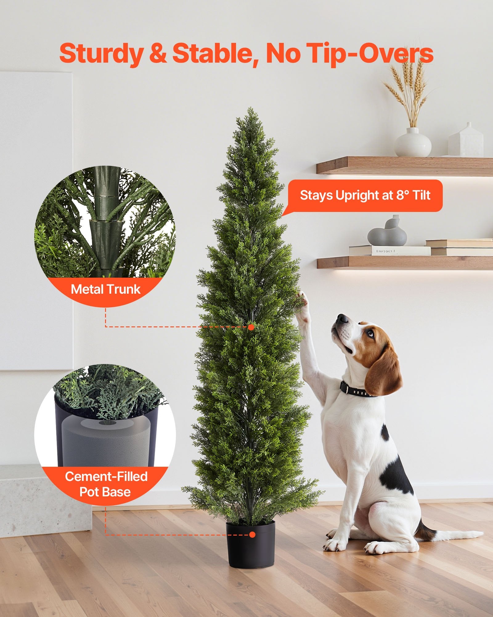 Artificial Topiary Cedar Trees, 2 Set 1524mm Faux Pine Shrubs Plants, Fake Silk Tree Look Real, Easy Assembly V952-XSRGXJS60YCXSMBHS001V0