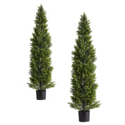 Artificial Topiary Cedar Trees, 2 Set 1524mm Faux Pine Shrubs Plants, Fake Silk Tree Look Real, Easy Assembly V952-XSRGXJS60YCXSMBHS001V0