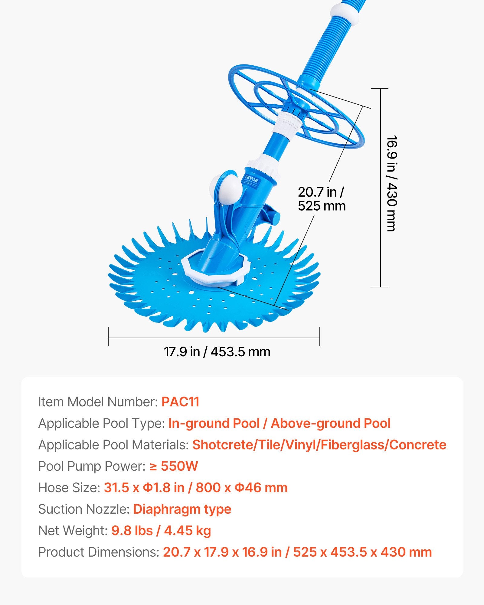 Suction Pool Cleaner, Automatic Pool Vacuum Cleaner, Suction Side Automatic Pool Cleaner, Suction Vacuum Pool V952-XSYCQJQPZJGGTQ8TG001V0
