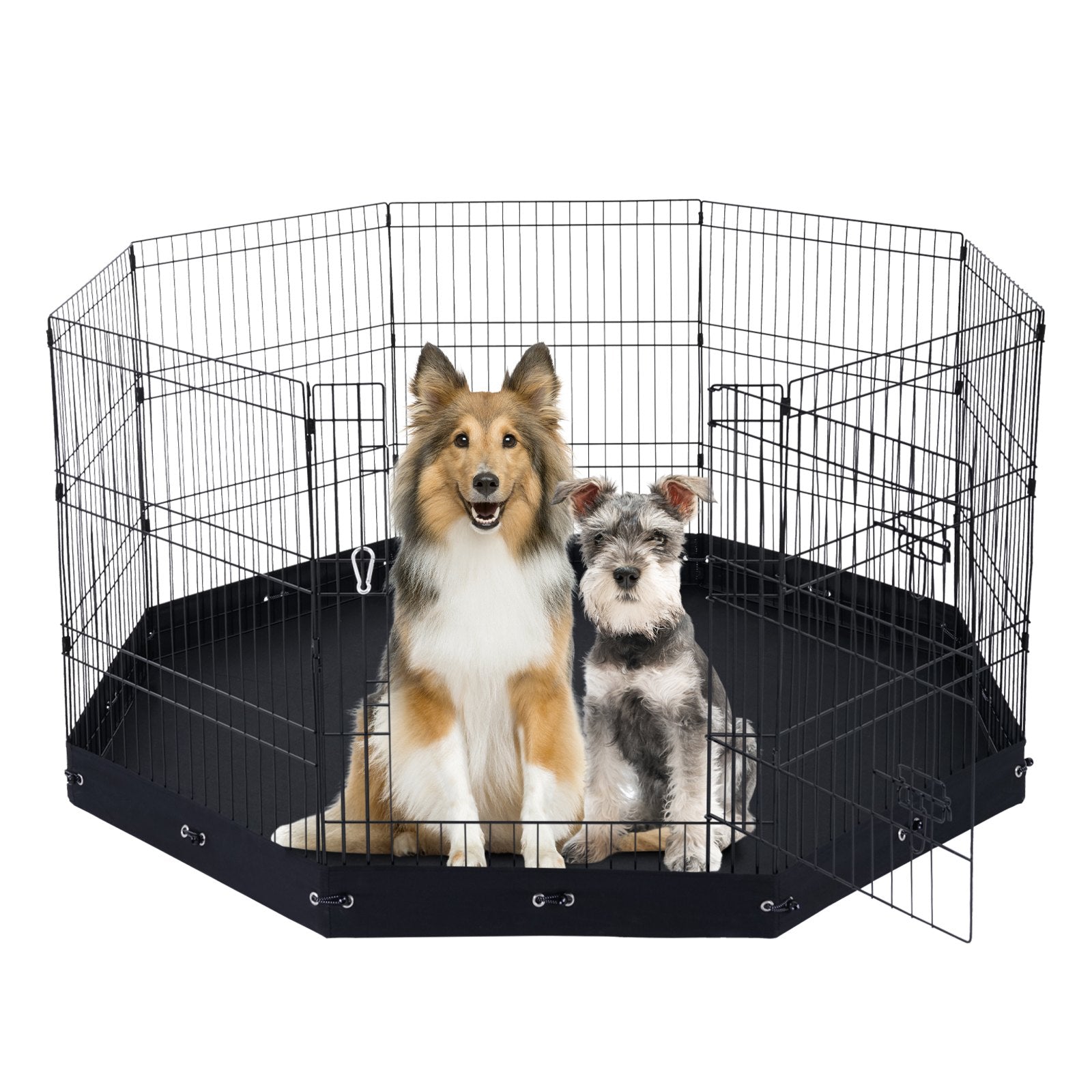 Dog Playpen, 8 Pcs 30"H x 24"W Panels Foldable Metal Pet Exercise Pen, Dog Fence Indoor and Outdoor Pen with V952-XSYDCWWLXTSD48O5RV0
