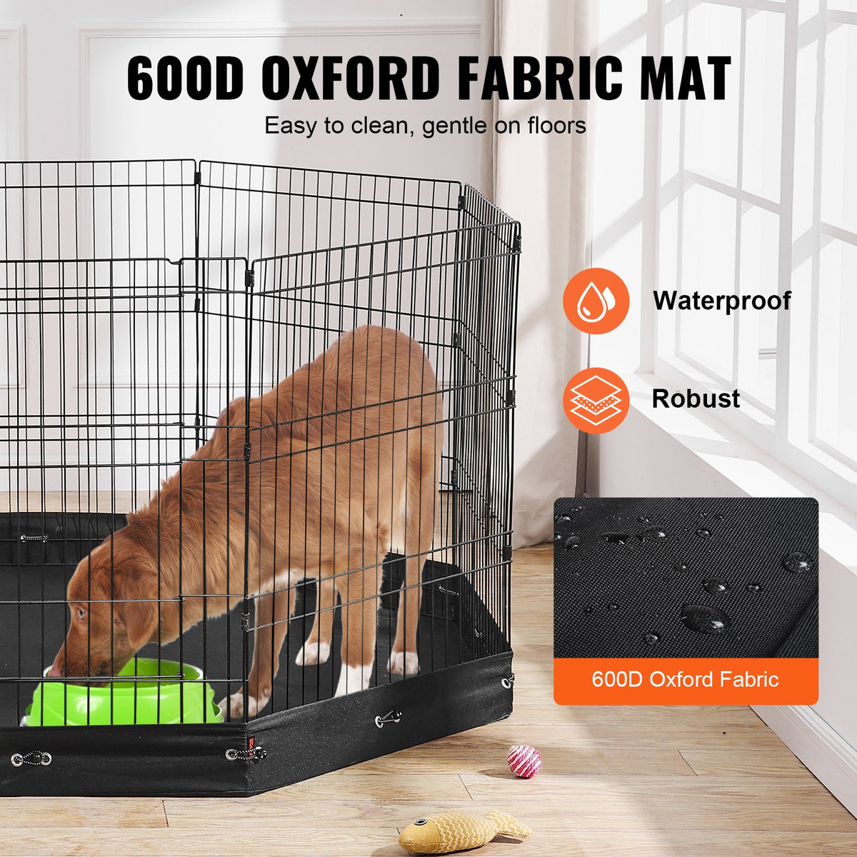 Dog Playpen, 8 Pcs 30"H x 24"W Panels Foldable Metal Pet Exercise Pen, Dog Fence Indoor and Outdoor Pen with V952-XSYDCWWLXTSD48O5RV0