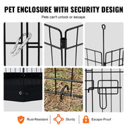 Dog Playpen, 8 Pcs 30"H x 24"W Panels Foldable Metal Pet Exercise Pen, Dog Fence Indoor and Outdoor Pen with V952-XSYDCWWLXTSD48O5RV0