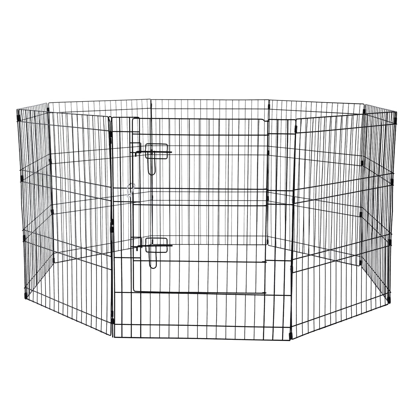 Dog Playpen, 8 Pcs 30"H x 24"W Panels Foldable Metal Pet Exercise Pen, Dog Fence Indoor and Outdoor Pen with V952-XSYDCWWLXTSD48O5RV0