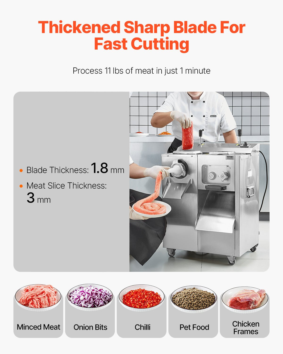 Commercial Electric Meat Grinder Slicer 6.35 kg/Min Sausage Stuffer Maker V952-XSYJQJJS3MM0Q3PJAV3