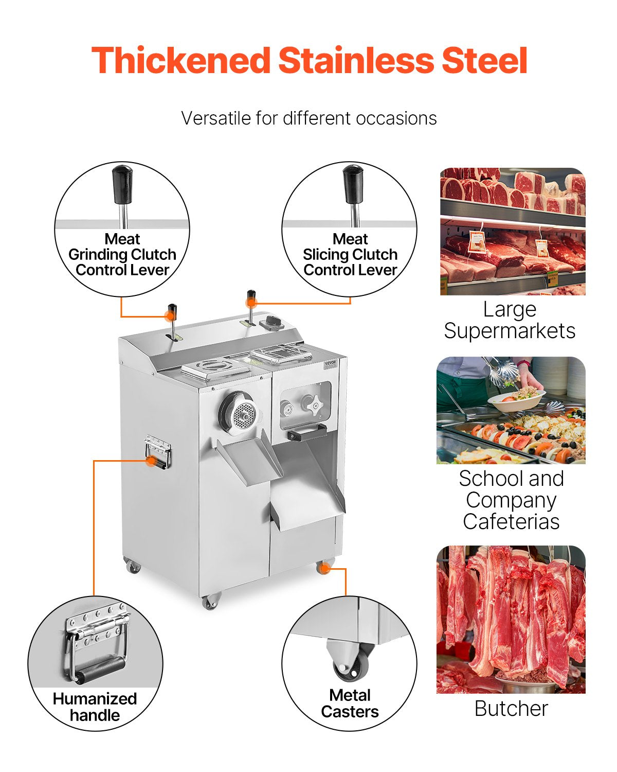 Commercial Electric Meat Grinder Slicer 6.35 kg/Min Sausage Stuffer Maker V952-XSYJQJJS3MM0Q3PJAV3