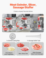 Commercial Electric Meat Grinder Slicer 4.99 kg/Min Sausage Stuffer Maker V952-XSYJQJTM5MM060HHOV3