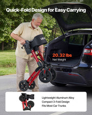 Rollator Walker with Seat for Seniors, Ultra Compact 3-Fold Rolling Walker, Lightweight Aluminum Mobility V952-XSZXQHSLHJQ1YKA5J001V0