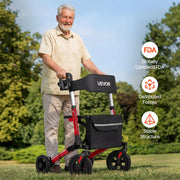 Rollator Walker with Seat for Seniors, Ultra Compact 3-Fold Rolling Walker, Lightweight Aluminum Mobility V952-XSZXQHSLHJQ1YKA5J001V0