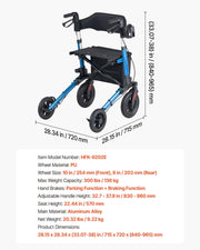 Rollator Walker with Seat for Seniors, Ultra Compact 3-Fold Rolling Walker, Lightweight Aluminum Mobility V952-XSZXQLSLHJQ145Q4C001V0