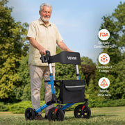 Rollator Walker with Seat for Seniors, Ultra Compact 3-Fold Rolling Walker, Lightweight Aluminum Mobility V952-XSZXQLSLHJQ145Q4C001V0