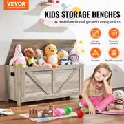 Kids Toy Storage Bench Wooden Toy Box Chest 38.98 x 15.55 x 18.9 in Gray V952-XTETCWDWHLBC7BJJOV0