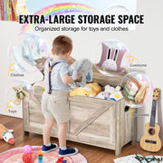 Kids Toy Storage Bench Wooden Toy Box Chest 38.98 x 15.55 x 18.9 in Gray V952-XTETCWDWHLBC7BJJOV0