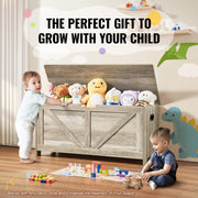 Kids Toy Storage Bench Wooden Toy Box Chest 38.98 x 15.55 x 18.9 in Gray V952-XTETCWDWHLBC7BJJOV0