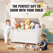 Kids Toy Storage Bench Wooden Toy Box Chest 32.68 x 17.91 x 24.02" White V952-XTETCWDYHLBC1UNIRV0