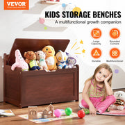 Kids Toy Storage Bench Wooden Toy Box Chest 32.68 x 17.91 x 24.02" Cherry V952-XTETCWDYHLBCRKUO3V0