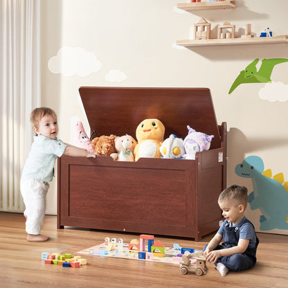 Kids Toy Storage Bench Wooden Toy Box Chest 32.68 x 17.91 x 24.02" Cherry V952-XTETCWDYHLBCRKUO3V0