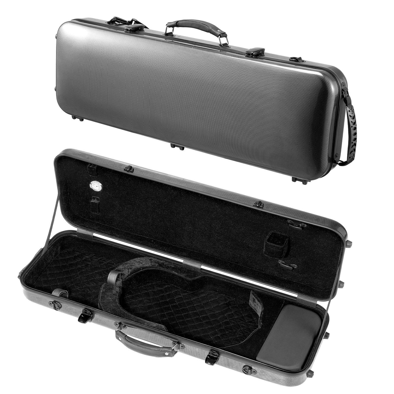 4/4 Full Size Violin Case, Built-in Hygrometer, Lightweight Portable Travel Carrying Bag, with Plush Lining, V952-XTQHZFXFHTXWTSD67001V0