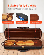 4/4 Full Size Violin Case, Built-in Hygrometer, Lightweight Portable Travel Carrying Bag, with Plush Lining, V952-XTQHZFXNLPMXVK7D4001V0