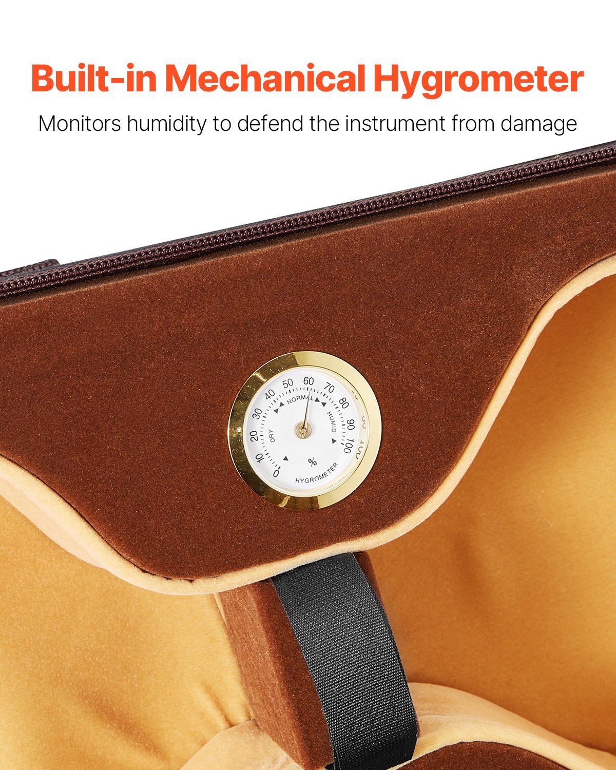4/4 Full Size Violin Case, Built-in Hygrometer, Lightweight Portable Travel Carrying Bag, with Plush Lining, V952-XTQHZFXNLPMXVK7D4001V0