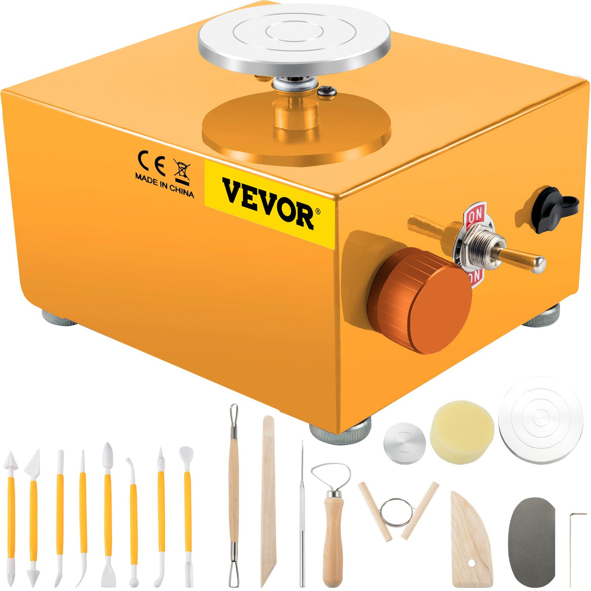 Mini Pottery Wheel, 30W 0-2000 RPM Ceramic Wheel, Adjustable Speed DIY Clay Machines, Electric Sculpting Kits V952-XTXTYLP22220V33F0V3