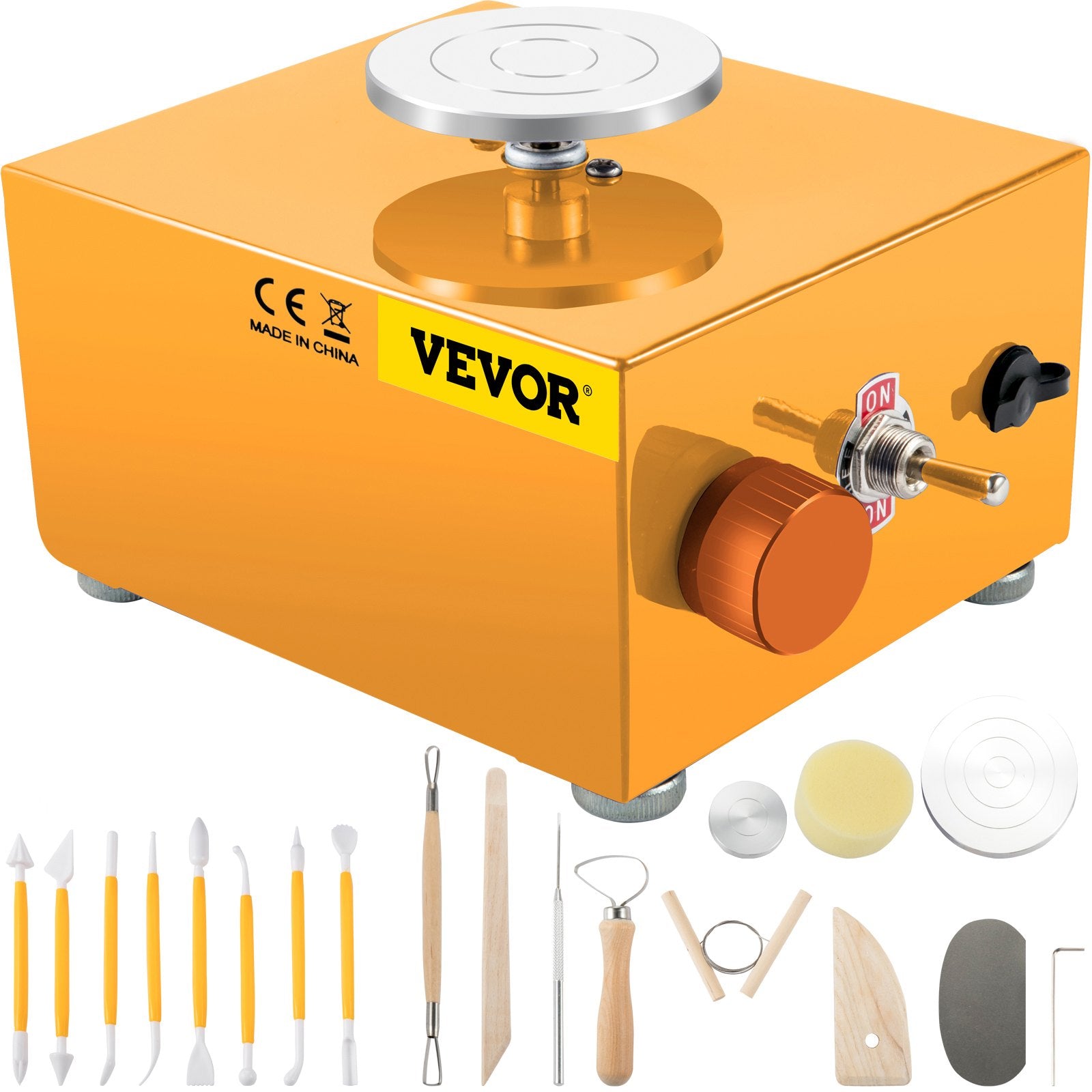 Mini Pottery Wheel, 30W 0-2000 RPM Ceramic Wheel, Adjustable Speed DIY Clay Machines, Electric Sculpting Kits V952-XTXTYLP22220V33F0V3