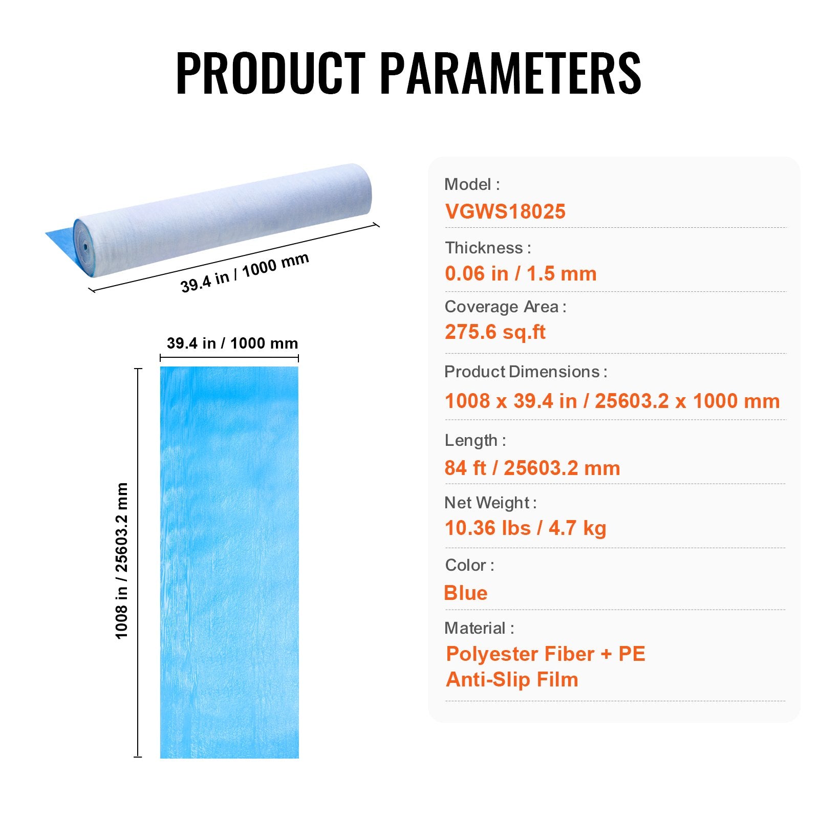 Carpet Protection Film, 40" x 84' Floor and Surface Shield, Easy to Cut Simple Installation, Fiber Fabric Car V952-XWFBBHMLS40YP8YQHV0