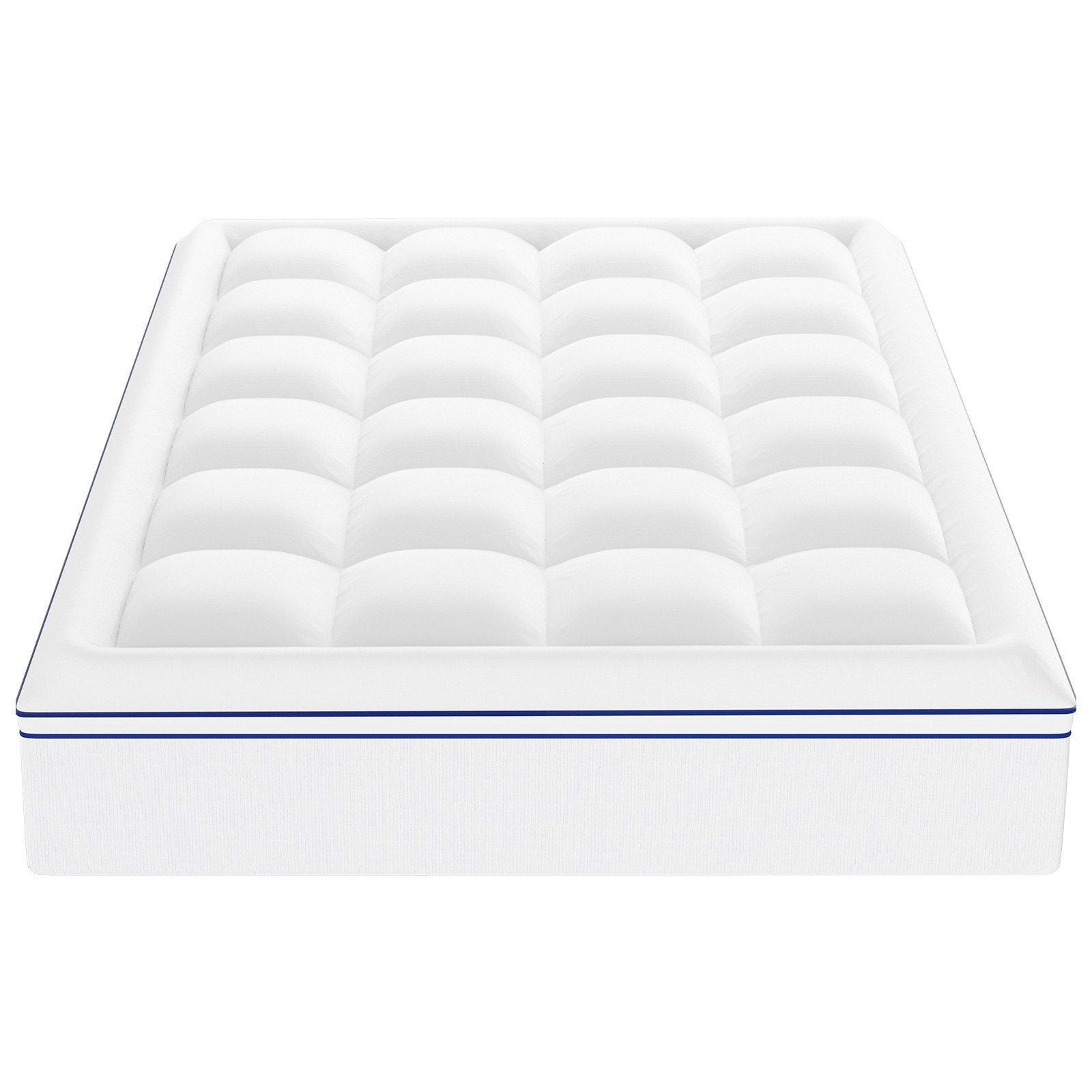 Mattress Topper, Queen Size, 25.4 mm Thickness, Fiber Fill Pad with Detachable & Washable, Comfortable, V952-XWTCD6080INCC3PJWV0