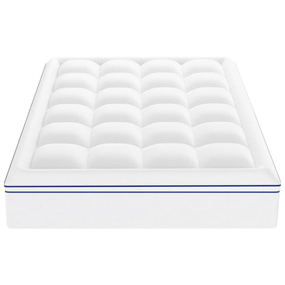 Mattress Topper, Queen Size, 25.4 mm Thickness, Fiber Fill Pad with Detachable & Washable, Comfortable, V952-XWTCD6080INCC3PJWV0