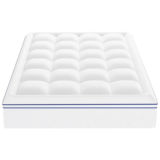 Mattress Topper, Queen Size, 25.4 mm Thickness, Fiber Fill Pad with Detachable & Washable, Comfortable, V952-XWTCD6080INCC3PJWV0