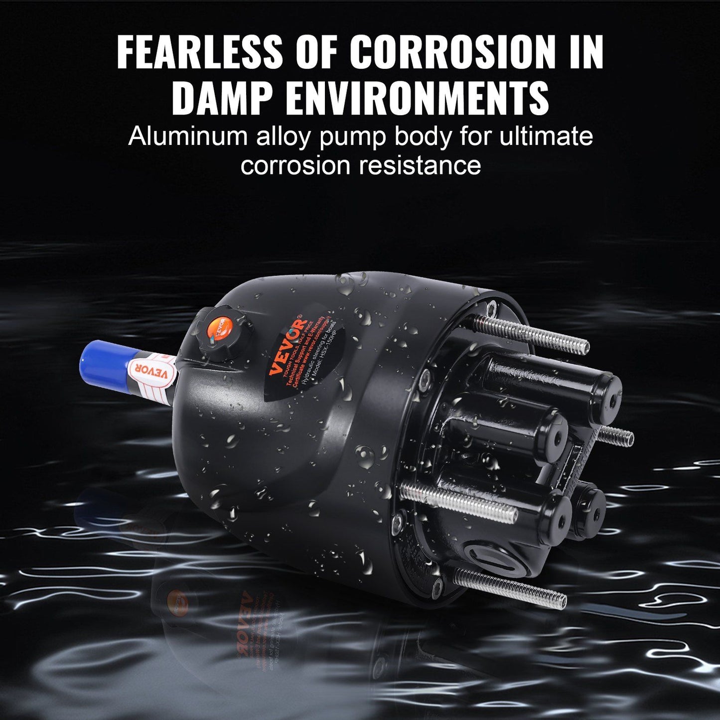 Hydraulic Outboard Steering Pump, 1.4 Cubic Inches, 150HP Front Mount Hydraulic Helm Pump with Two-Way Lock V952-XWYYFXB150HPZXB01V0