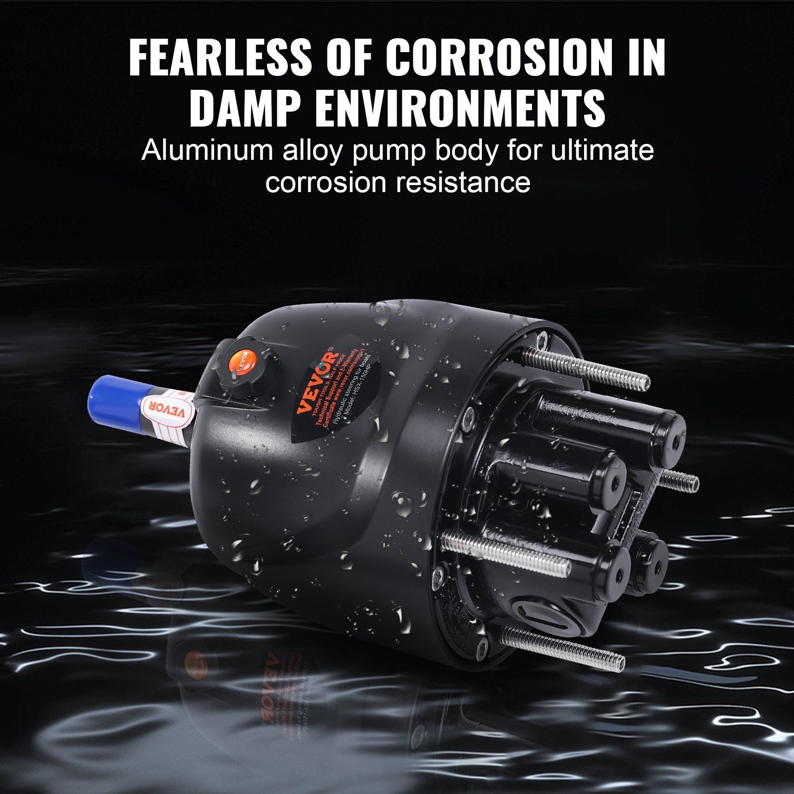 Hydraulic Outboard Steering Pump, 1.4 Cubic Inches, 150HP Front Mount Hydraulic Helm Pump with Two-Way Lock V952-XWYYFXB150HPZXB01V0
