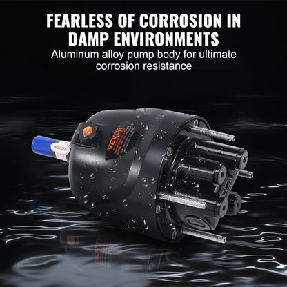 Hydraulic Outboard Steering Pump, 1.4 Cubic Inches, 150HP Front Mount Hydraulic Helm Pump with Two-Way Lock V952-XWYYFXB150HPZXB01V0