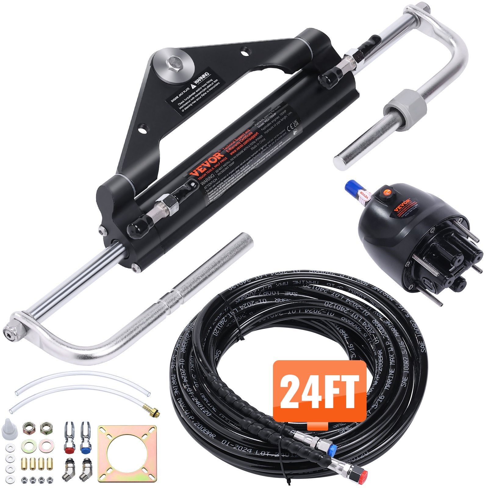 Hydraulic Outboard Steering Kit, 150HP, Marine Boat Hydraulic Steering System, with Helm Pump Two-Way Lock V952-XWYYFXBDJTJ1ISOVRV0