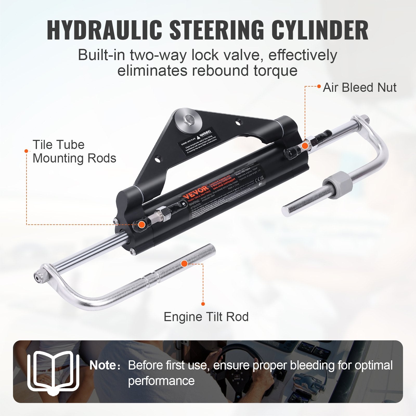 Hydraulic Outboard Steering Kit, 150HP, Marine Boat Hydraulic Steering System, with Helm Pump Two-Way Lock V952-XWYYFXBDJTJ1ISOVRV0