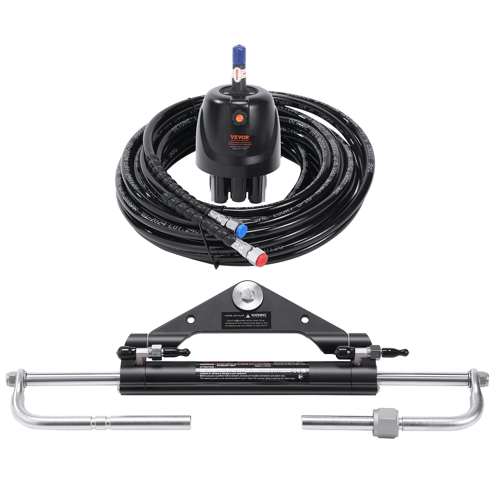Hydraulic Outboard Steering Kit, 150HP, Marine Boat Hydraulic Steering System, with Helm Pump Two-Way Lock V952-XWYYFXBDJTJ1ISOVRV0