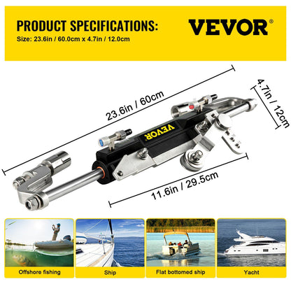 Hydraulic Steering Kit 300HP Hydraulic Steering Compact Cylinder Hydraulic Outboard Steering Kit with Helm V952-XWYYFXBTJ300HP001V0